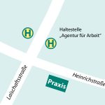 Anfahrtsskizze zur Praxis Dr. Karin Otten in Osnabrück mit dem Bus